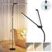 Lampadaire Doppelkopf, Lampadaire de lecture avec abat-jour col de cygne, 3 modes de couleur, Dimmable, Lampadaire réglable en hauteur (50–158 cm), Noir