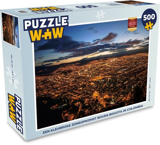 MuchoWow Puzzel Een kleurrijke zonsopkomst boven Bogota in Colombia - Legpuzzel - Puzzel 500 stukjes