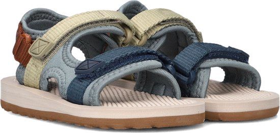 Shoesme Sandalen Unisex - Maat 23 - Blauw/Lichtgroen/Navy/Oranje - Plateau sandalen