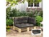 Outsunny Trio Coussins Polyester Confortables pour Canapé Extérieur Banquette de Jardin Aosom France