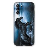 Beschermhoes Samsung Galaxy S21 Plus Beschermhoes, Paard, Zwart