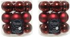 Decoris Petites boules de Noël - 36x pc - rouge foncé - D4 cm - verre - décoration de Noël