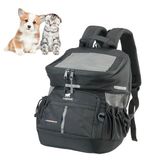 Ferplast VOYAGER Hondenrugzak, Kattendraagtas, Kattenrugzak, Hondendraagtas, Brede opening, Verstelbare banden, Veiligheidsriem, met kussen, Max. 10 kg, 29x21x36H, Zwart