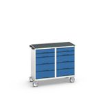 Bott Verso Mobiele Kast | 1050x600x980mm | 10 Laden | Top Tray | RAL 5010