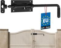 KOTARBAU® Grondgrendel, Verzinkt en Gepoedercoat Staal, 420 mm, Zwart, Bodemschuif, Links Rechts, Deurslot, Met Rubberen Greep, Grendel, Valgrendel