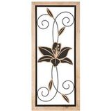 Mauro Ferretti Décoration murale Panneau mural en fer/bois Koman -b 26×2,5×60 cm