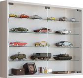 Vcm Houten glazen wandvitrinekast Wandvitrinekast Collector vitrine Mandosa L Wit