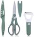 ALXBSONE Ciseaux de cuisine Ciseaux universels Ciseaux de cuisine à micro-denture Éplucheur universel Couteau de cuisine Casse-noix Poignée souple Acier inoxydable pour une coupe précise des matériaux de cuisine (vert)