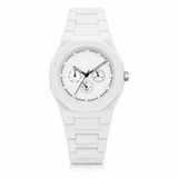 LGT JWLS Lookinggoodtoday Windsor Wit Kunststof Horloge met Strakke Analoge Wijzerplaat