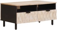 vidaXL Salontafel met lade Wit 80 x 54 x 40 cm Massief Mango Hout