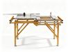 Table de sciage multifonctionnelle - Établi pliable pour le travail du bois - Plateau en acier inoxydable (304) - Rail de guidage en aluminium - Butée de précision - Support à roulettes - 100 x 60 cm