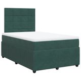 VidaXL Boxspringbed met matras, donkergroen, 120x200 cm, fluweel