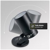 HOFTRONIC™ Spikey LED Wandlamp - Wandspot - Vlonderspot - Zwart - IP65 - GU10 fitting - voor binnen en buiten