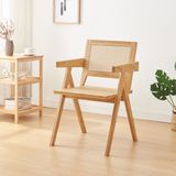 en.casa Eetkamerstoel Asikkala 79x50x50 cm bamboe rotan look naturel
