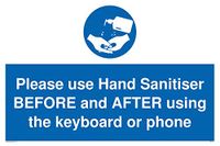 Gebruik Hand Sanitiser voor en na het gebruik van het toetsenbord of de telefoon