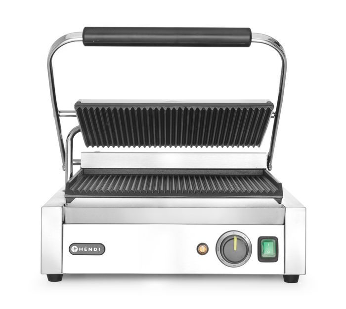 Hendi Contactgrill - Gegroefd - 2200W - RVS