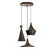 Opviq Industriële kroonluchter met metalen behuizing, in hoogte verstelbaar 45-135 cm, antieke afwerking, 3 x E27-fittingen, Ø 45 cm, ideaal voor moderne ruimtes
