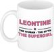 Bellatio Decorations naam cadeau mok - Leontine - Woman Myth Supergirl - koffiemok - 300 ml - collega - moederdag
