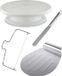 Praknu set de 4 pièces de plateau tournant pour gâteau avec lève-gâteau, spatule et coupe-gâteau | Acier inoxydable - Lavable au lave-vaisselle