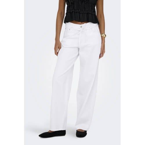 ONLY Onlgianna Mw Straight Dot211 Dnm Noos wide leg jeans ecru
