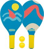 Waimea Beachball set - Complete Set - Hout - Blauw/Geel - Vanaf 3 Jaar