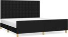 vidaXL Bedframe Stof Zwart 160x200 cm
