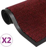 vidaXL Paillassons - 2 pièces - Rectangulaire - 90x150 cm - Rouge