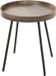 PRAKTIMEUBEL Bijzettafel - Rond - Eiken Donker Decor + Mat Zwart - MDF - Metaal - 40 x 40 x 45 cm