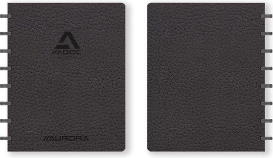 Aurora Adoc Business A5 Lined Notebook - Black - 144 Pages