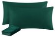 TRANKIELO® - Taie d'oreiller set van 2 stuks 40 x 80 cm - Vert foncé, microfibre avec fermeture éclair - Résistant et respirant