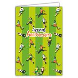 Kaart Afie Kaart "Happy Birthday" Voetbalsportfans, illustratie met envelop, formaat 12 x 17,5 cm, papier 300 g uit duurzaam beheerde bossen, gemaakt in Frankrijk Afie 69-8035