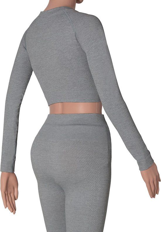 Xtreme Sport crop top dames lange mouwen Grijs L