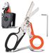 Merkloos Multitool met droge massagefunctie - Reddingsschaar - Professioneel multitool met 6 functies - Zwart - Ideaal voor paramedici - Compact multitool