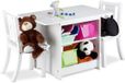 Relaxdays Table pour enfants avec chaises espace de rangement chaise enfant en bois table