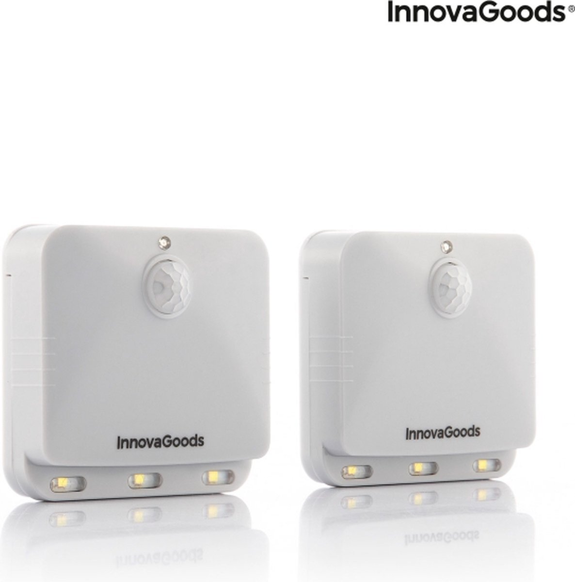 Innovagoods LED-lamp met bewegingssensor | Lumtoo | 2 stuks | LED | Wandlamp | Bewegingssensor | Buitenlamp | Binnenlamp