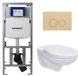 Geberit Adema Classico toiletset - Inbouwreservoir, toiletpot, basic toiletzitting, bedieningsplaat - Beige, Glans Wit