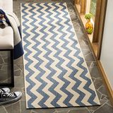 Safavieh Indoor en outdoor tapijt, CY6245, geweven polypropyleen lopers, blauw/beige, 62 x 240 cm