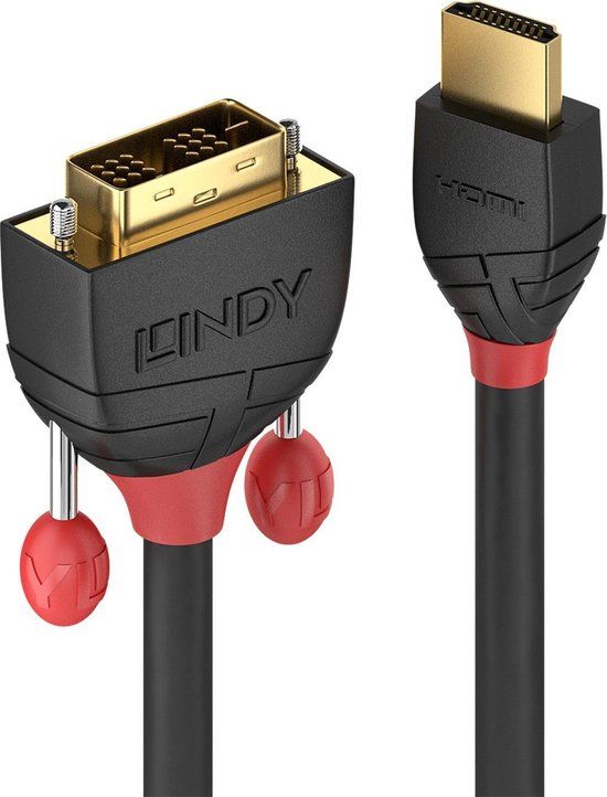 Lindy Black Line - Videokabel - enkele verbinding - HDMI (M) naar DVI-D (M) - 2 m - zwart