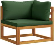 vidaXL Hoekbank met kussens 100% polyester Massief Acacia Naturel