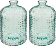 Atmosphera Bloemenvaas - 2x - Luneville - Apotheker Fles model - Glas - H32 x D18 cm
