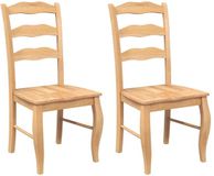 vidaXL Eetkamerstoelen 2 stuks natuurlijk massief hout rubber