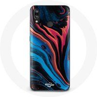 Maniacase Hoesje voor Huawei P20 Lite Abstracte textuur blauw zwart rood