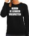 Bellatio Decorations Shoppartners Bv Kerst is: je lekker volvreten Kerst sweater / foute Kersttrui zwart voor dames - Kerstkleding / Christmas outfit L