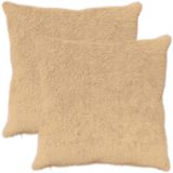vidaXL Kussensloop 2 st HEERLEN Crèmekleurig 60 x 60 cm