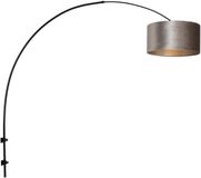 Steinhauer Sparkled Light Zwarte boog wandlamp met grijze velours kap