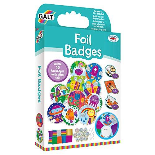 Galt Speelgoed, foliebadges, knutselset voor kinderen, leeftijd 6 jaar plus