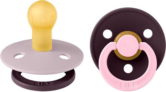 Bibs Studio Fusion Fopspeen - Rond - 2 Stuks - 0-6 Mnd - Dusky Lilac/Plum