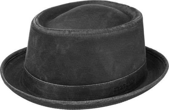 Stetson Pork Pie CO/PES Unisex Hoed - Zwart - M