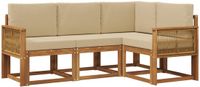 vidaXL - Hoek loungeset - 4 zitplekken - Polyester - Natuurlijk en beige
