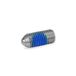 Ganter Normelemente GN 615.3-M16-KN-PFB 3-M16-KN-PFB veerdrukpunt met schroefdraadborging, zilver d1:M16
